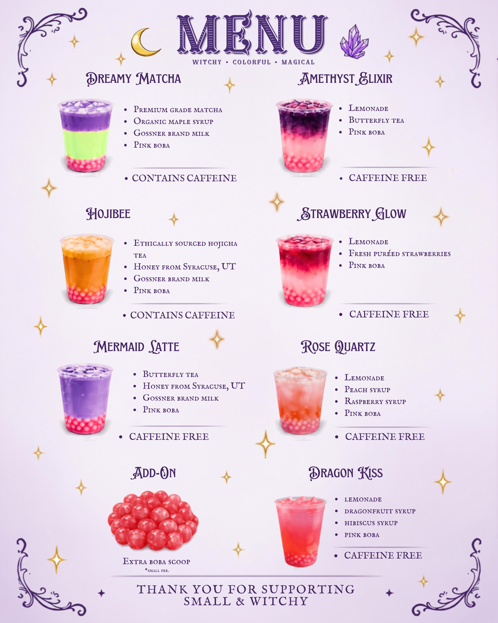 Crystal Boba Menu
